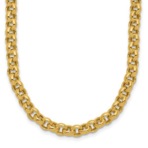 14k Polished Fancy 5mm Rolo Link 18 inch Necklace