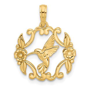 14K Polished Fancy Hummingbird Charm - D5-3859135E-6039