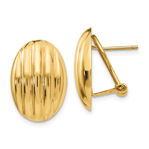 14k Polished Fancy Omega Back Post Earrings - H5-BD802DAA-2359