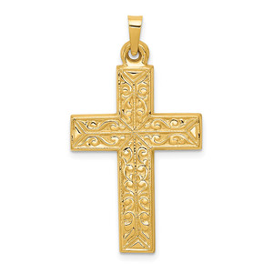 14k Polished Filigree Cross Pendant - XR-1AC5EC09-2942