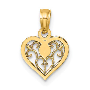 14K Polished Filigree Heart Pendant - K7-D0D7C981-9254