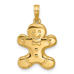 14K Polished Gingerbread Pendant