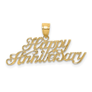 14K Polished HAPPY ANNIVERSARY Charm