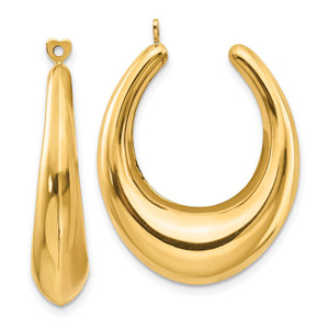 14k Polished Hollow Hoop Earring Jackets - E6-628E5932-7927