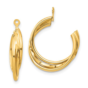 14k Polished Hoop Earring Jackets - T7-ECE89E85-7331