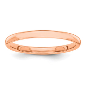 10K Rose Gold Polished 2mm Stackable Band Size 5.5