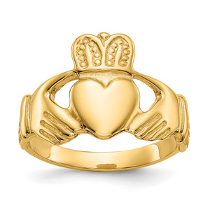 14k Polished Ladies Claddagh Ring - D1-0678F9E8-4406