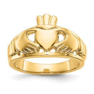 14k Polished Ladies Claddagh Ring - D1-4292D8B2-6034