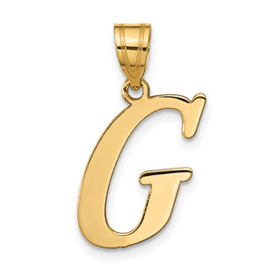 14k Polished Letter G Initial Pendant