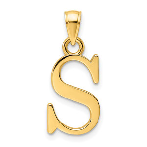 14K Polished Letter S Pendant