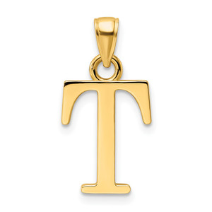 14K Polished Letter T Pendant