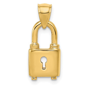 14K Polished Lock Charm