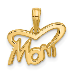 14K Polished Mom Pendant