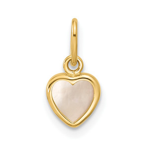 14K Polished Mother of Pearl Heart Pendant - YC-6CB83463-8602