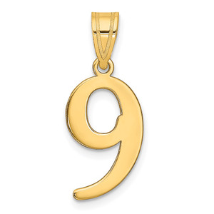 14k Polished Number 9 Pendant - AP-627683C1-6187