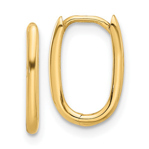 14K Polished Oval Hinged Hoop Earrings - TF-43A8788F-8933