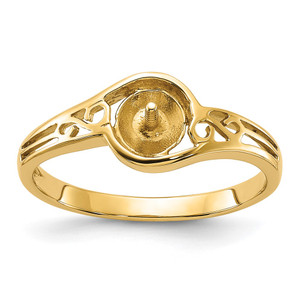 14k Polished Pearl Filigree Ring Mounting - Y1-8B9CD523-1986