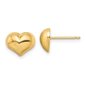 14k Polished Puffed Heart Post Earrings - YE-79E8885F-3437