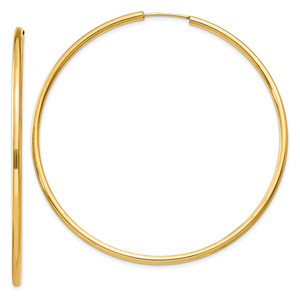 14k Polished Round Endless 2mm Hoop Earrings - H9-890193A6-7559