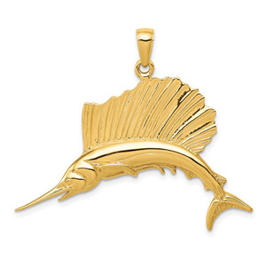 14k Polished Sailfish Pendant - C2-DF36FC9C-4145