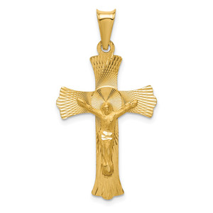 14k Polished Satin and D/C Crucifix Pendant - K5-C8D4C448-8201