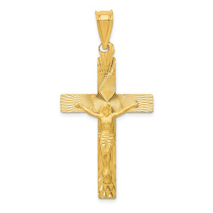 14k Polished Satin and D/C Crucifix Pendant - K5-FCF2BD2F-3049