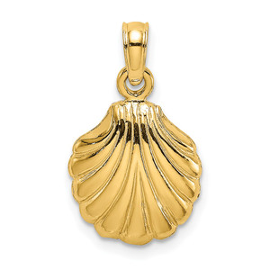 14K Polished Scallop Shell Charm - K7-5C81AA68-5070