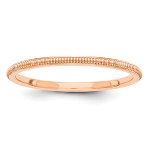 10k Rose-Gold 1.5mm Milgrain Stackable Band Size 5