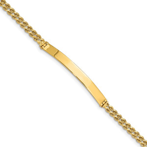 14k Polished Solid Chain/Solid Plate Two-Strand Rope 41x5mm Plate 7 inch ID Bracelet - 01-8C9E0E00-9648
