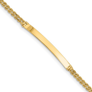 14k Polished Solid Chain/Solid Plate Two-Strand Rope 41x5mm Plate 8 inch ID Bracelet - 01-7C221FD7-8566