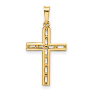 14k Polished Solid Cross Pendant - XR-EE9E8DD3-5138