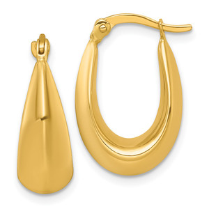 14k Polished Tapered Hollow Hoop Earrings