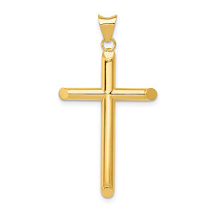 14k Polished Tube Cross Pendant - K6-27167B3E-5961