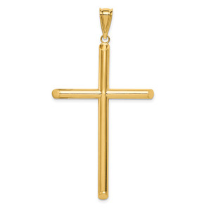 14k Polished Tube Cross Pendant - K6-8282B092-9020