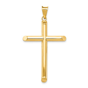 14k Polished Tube Cross Pendant - K6-BC453C91-3151
