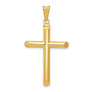 14k Polished Tube Cross Pendant - K6-D6DF378D-5494