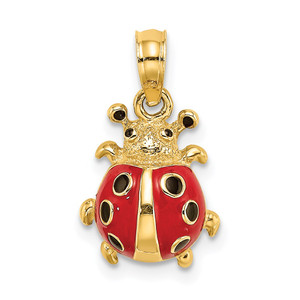 14K Red Enameled Ladybug Charm - K6-DBE4C741-6178