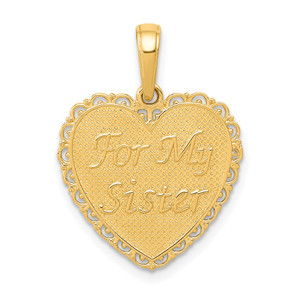 14K Reversible FOR MY SISTER-FRIENDS FOREVER Pendant