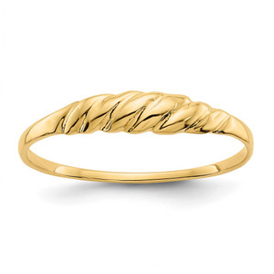 14K Ridged Dome Ring