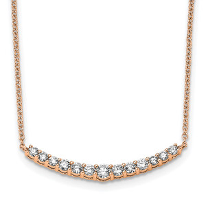 14k Rose Gold 1/2 carat Lab Grown Diamond VS+ F+ Complet 18 inch Fashion Bar Necklace