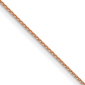 14K Rose Gold 16 inch .85mm Diamond-cut Spiga with Lobster Clasp Chain