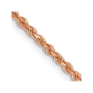 14K Rose Gold 16 inch 1.75mm Diamond-cut Rope with Lobster Clasp Chain