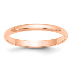 14k Rose Gold 2.5mm LTW Half Round Band Size 5