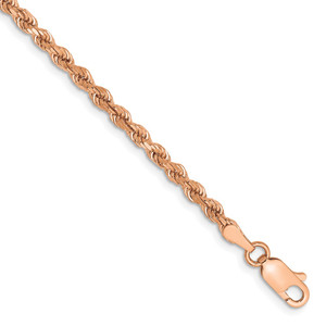 14k Rose Gold 2.75mm Diamond-cut Rope with Lobster Clasp Chain - 02-258EFCCC-8176