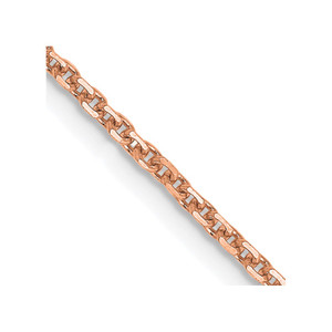 14K Rose Gold 22 inch 1.4mm Diamond-cut Cable with Lobster Clasp Chain