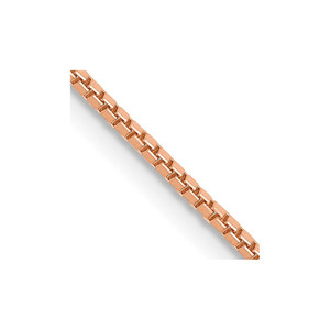 14K Rose Gold 24 inch 1mm Box Link with Lobster Clasp Chain