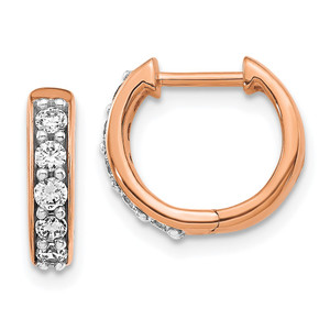 14k Rose Gold Diamond Hinged Hoop Earrings - EM-787F4FDD-3561