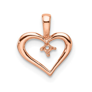 14k Rose Gold Heart Pendant Mounting - PM-86A13E16-9315