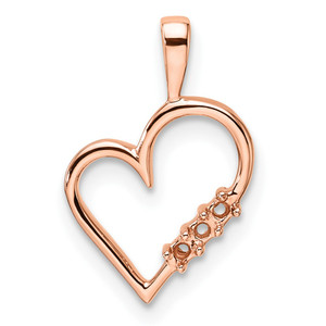 14k Rose Gold Heart Pendant Mounting - PM-A4D292E6-1076