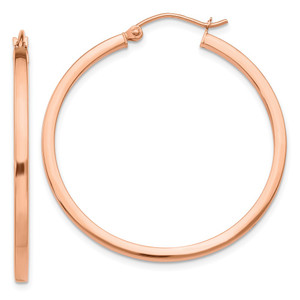 14k Rose Gold Lightweight Square Tube Hoop Earrings - TF-C2C0811E-4328